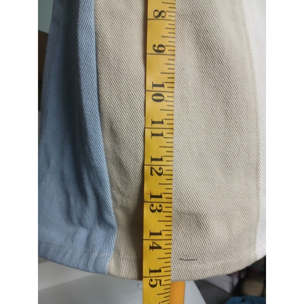 LEXIS Collection Women's Colorblock Mini Skirt Blue Cream White 100% CottonSizeM - Picture 5 of 6